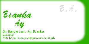 bianka ay business card